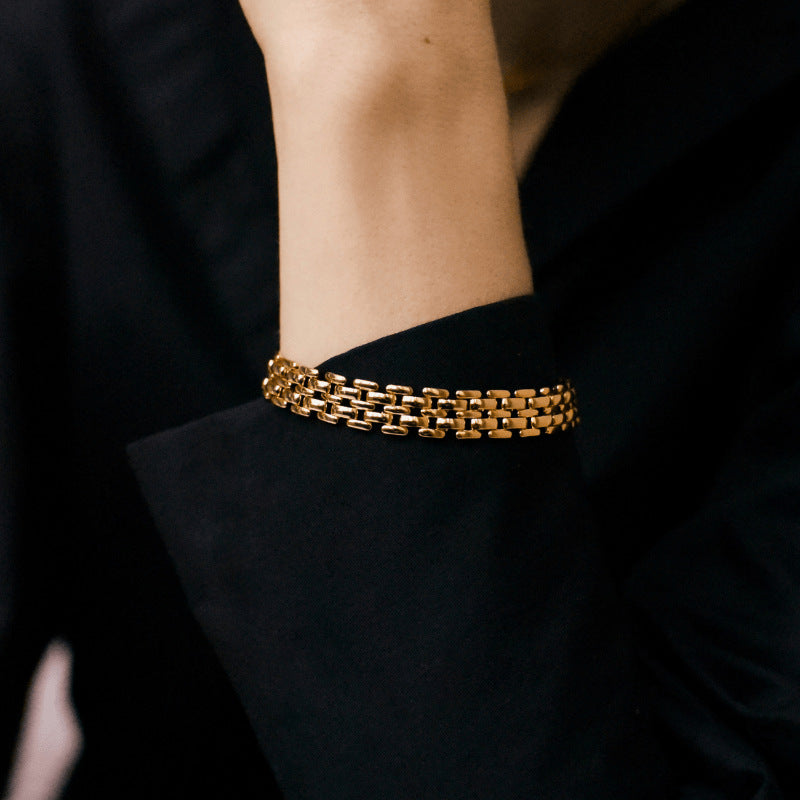 Small-batch Wide Hollowed-out Trendy Bracelet For Women From Europe And The US