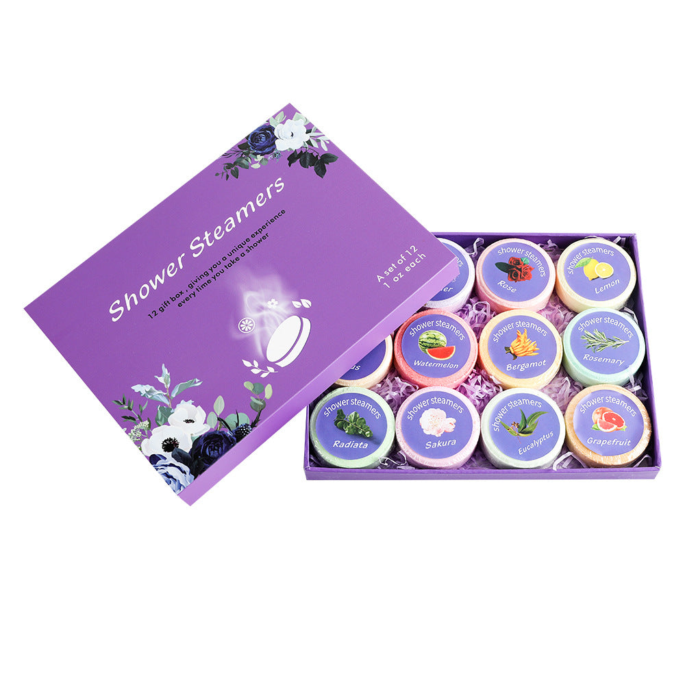 In Stock 12PCs Shower Piece Sea Salt With Dried Flowers Bath Salts Aromatherapy Sheet