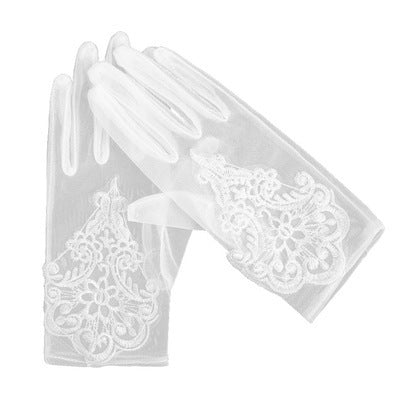 New Bride's Wedding Gloves Sunscreen Lace Hollowed Out