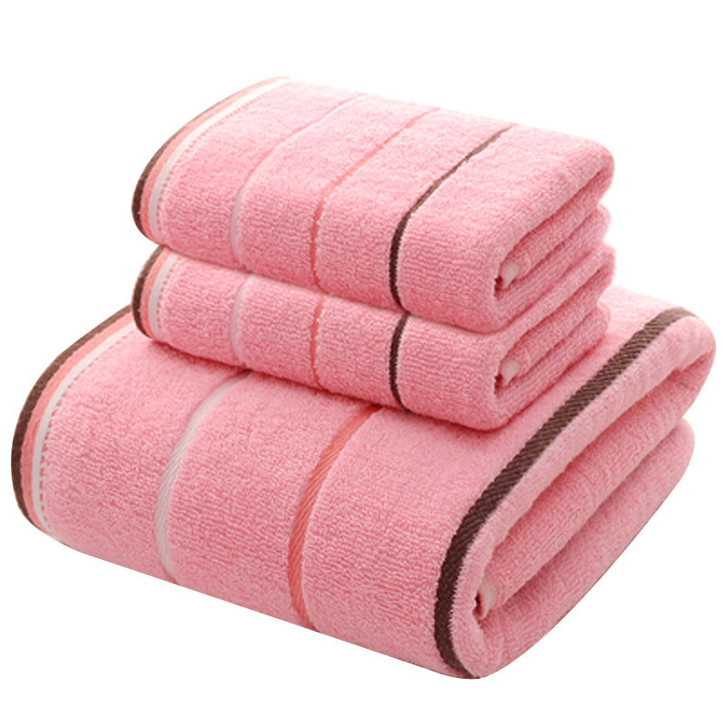 Cotton Three-piece Towel - Veneer Cloth -Thickened Hotel Bath Towel  - Embroidery