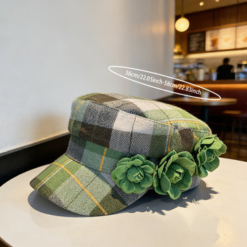 Elegant Checkered Lady's Hat