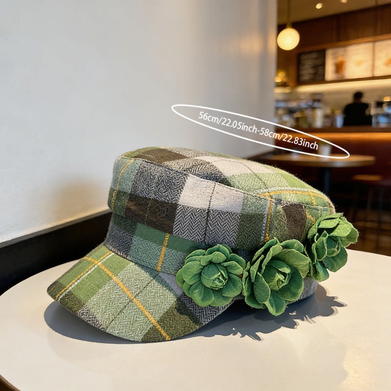 Elegant Checkered Lady's Hat