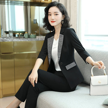 Suit  - Women Summer  - Thin New Temperament Yellow Small Suit