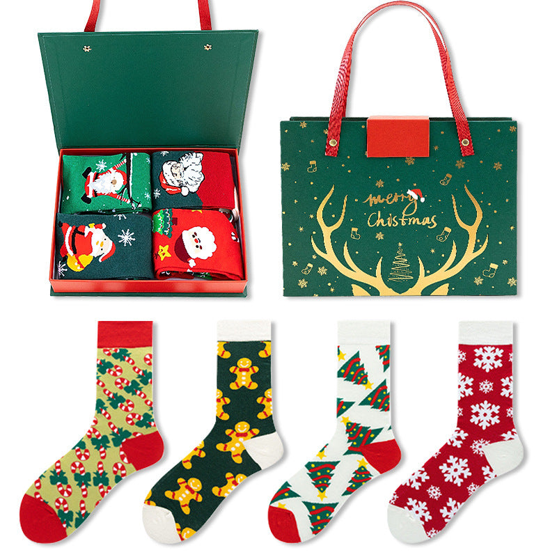Men's Santa Snowman Cartoon Cotton Socks