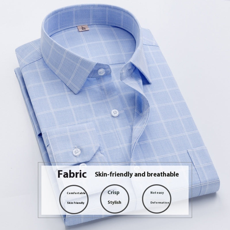 Shirt Men's Long Sleeve Spring And Autumn Middle-aged Loose Casual Men's Shirt