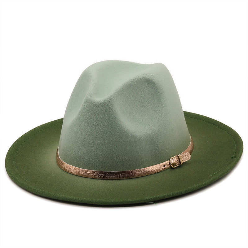 Autumn Winter Spray Painted Wool Jazz Hat