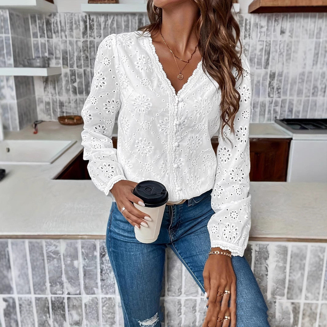 Women's Long Sleeve Socialite Style - Temperament Commute Shirt