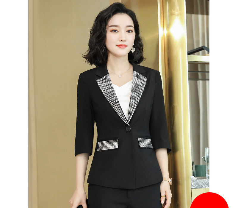 Suit  - Women Summer  - Thin New Temperament Yellow Small Suit