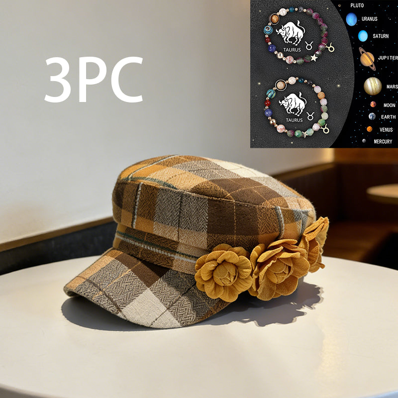 Elegant Checkered Lady's Hat