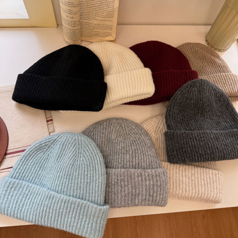 Women's Double-layer Wool Flanging Woolen Cap