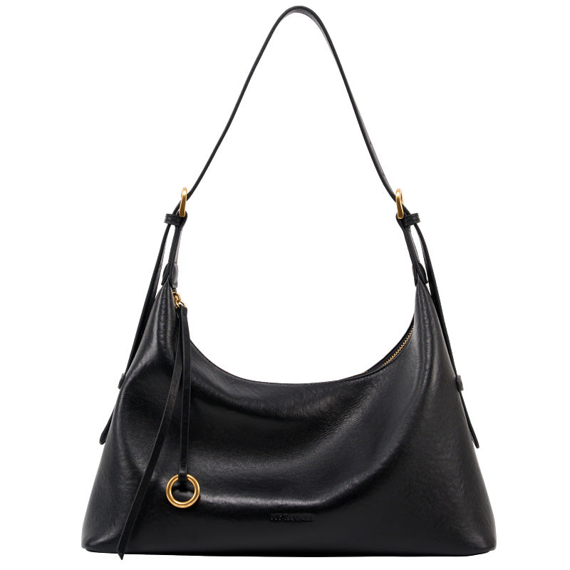 Genuine Leather Underarm Shoulder Bag With A Large Capacity