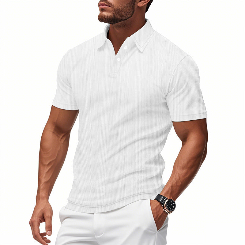 Men's Polo Shirt - Short Sleeve Simple British Style Collar T-shirt