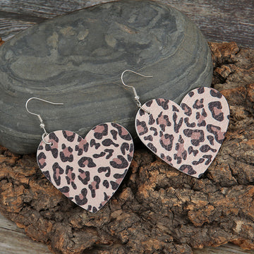 Valentine's Day Love Leather Earrings Creative Heart Shape
