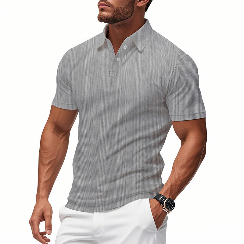 Men's Polo Shirt - Short Sleeve Simple British Style Collar T-shirt
