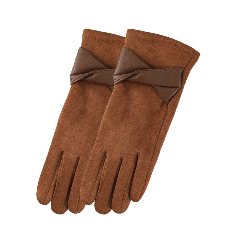 New Thickened Suede-fleece Gloves For Driving And Cycling