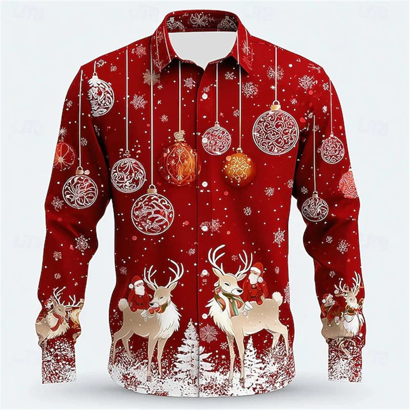 Christmas Men's Snowflake Tie 3D Print Shirt