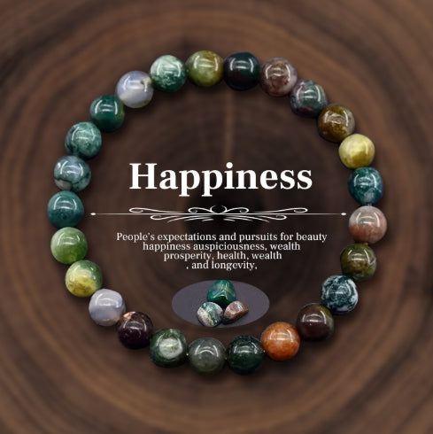 Natural Stone Geometric Beaded Bracelet