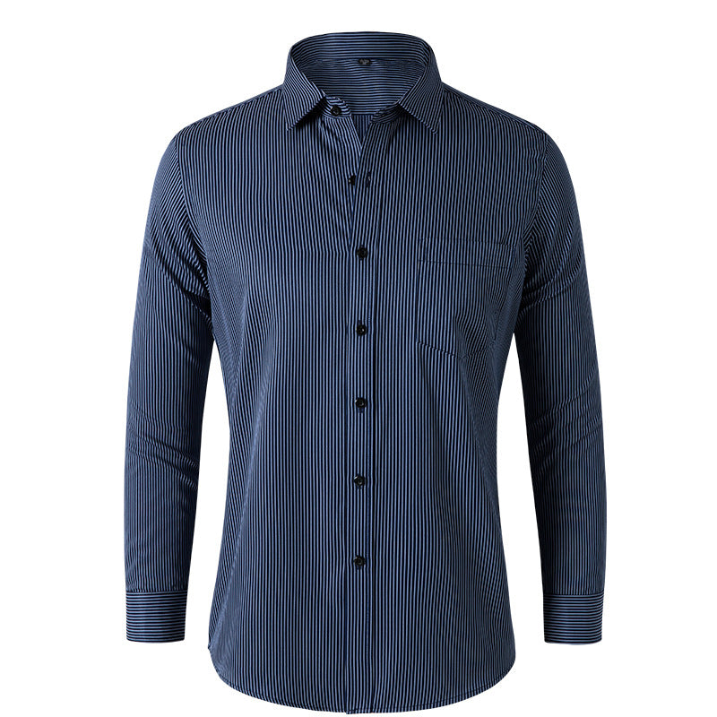 Solid Color Long Sleeve Men's Shirt - Black Casual New Fashion