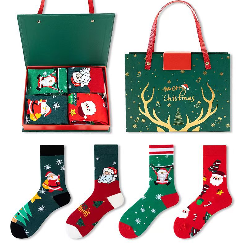 Men's Santa Snowman Cartoon Cotton Socks
