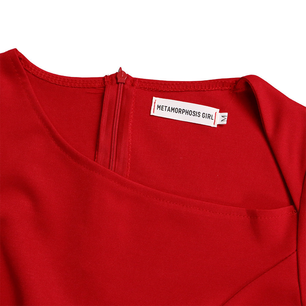 New Solid  - Color  - OL Temperament Commuter Pleated Straps Dresses