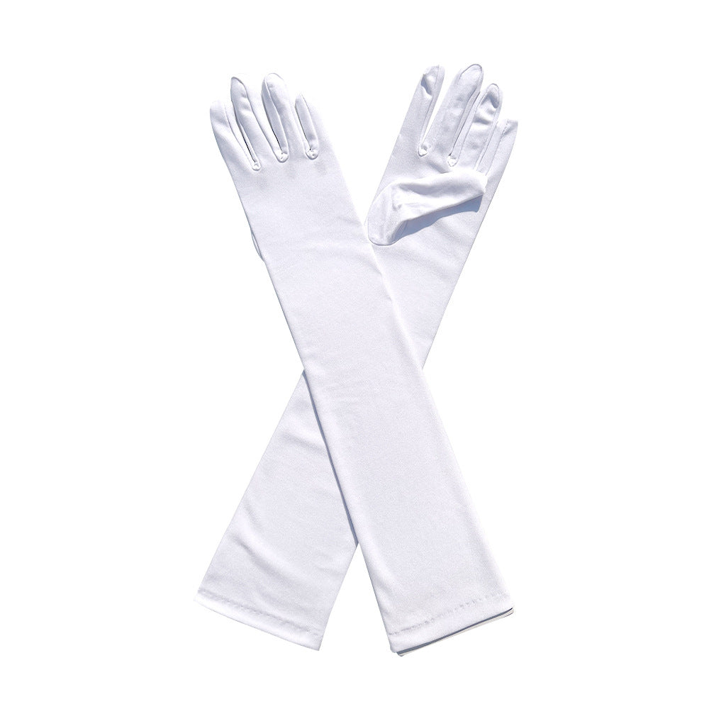 Milk Silk Stretch Holiday Party Dress-up Gloves