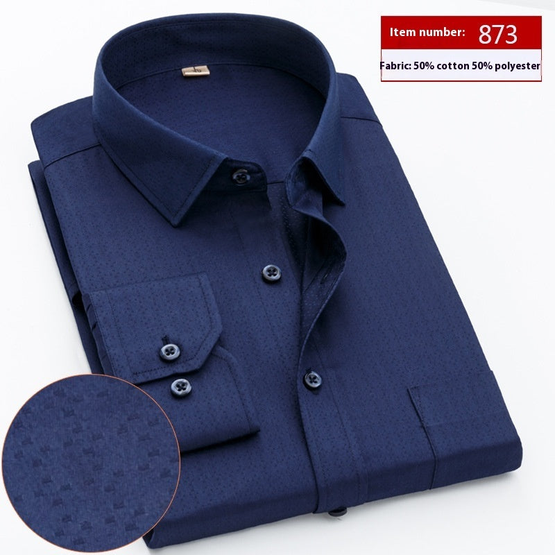 Shirt Men's Long Sleeve Spring And Autumn Middle-aged Loose Casual Men's Shirt