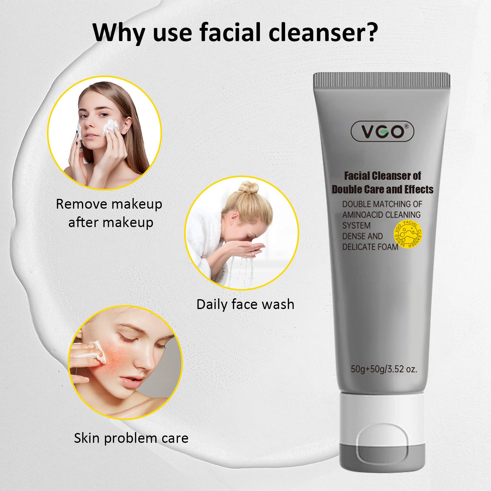 Facial Cleanser For Women Refreshing Oil Control Decontamination Cleaning Pores