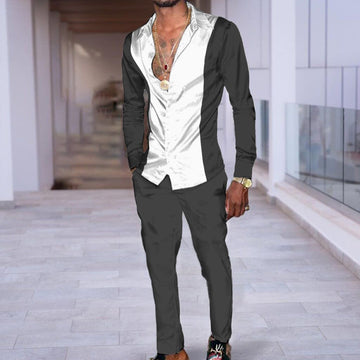 Hip Hop Hong Kong Style Fashion - 3D Printing Casual Long Sleeve Shirt Suit