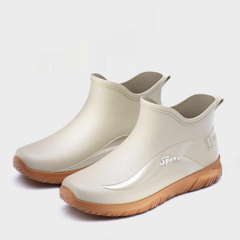 Fashion Non-slip Flat Short Rubber Boots Men