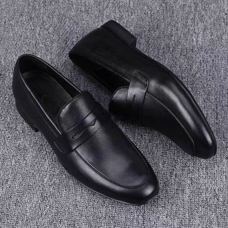 Mens Casual Breathable Leather Shoes With Soft Soles