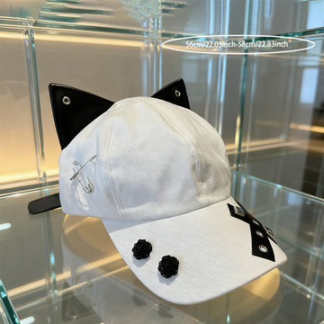 Y2K American Retro Cat Ears Flat Brim