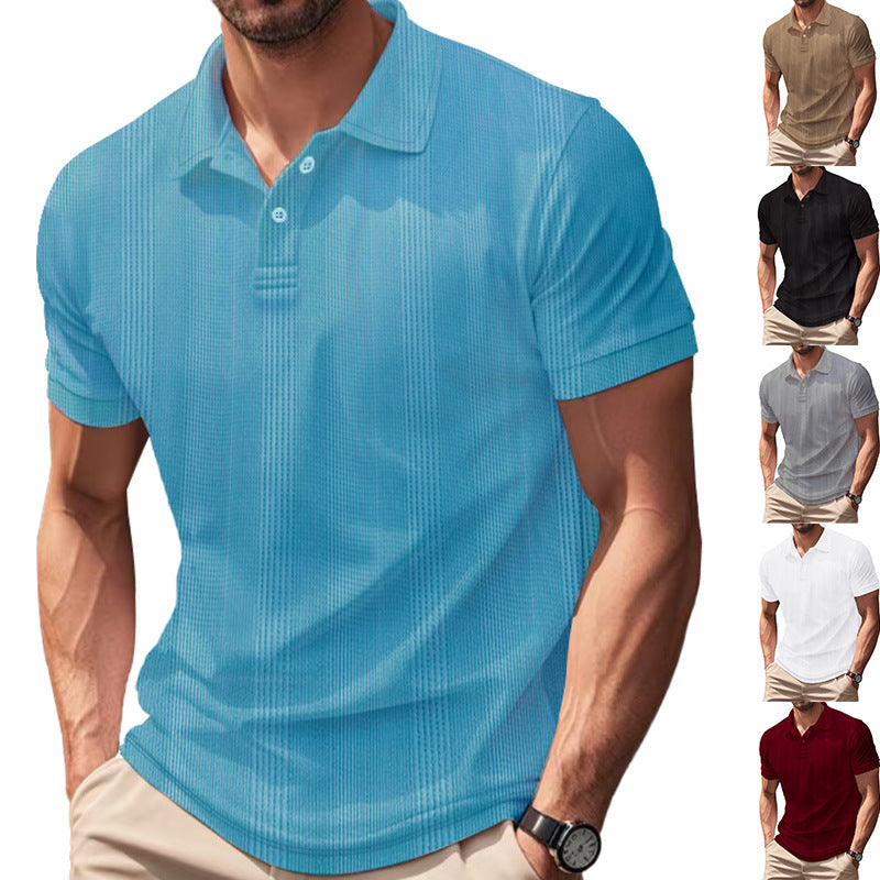 Men's Polo Shirt - Short Sleeve Simple British Style Collar T-shirt