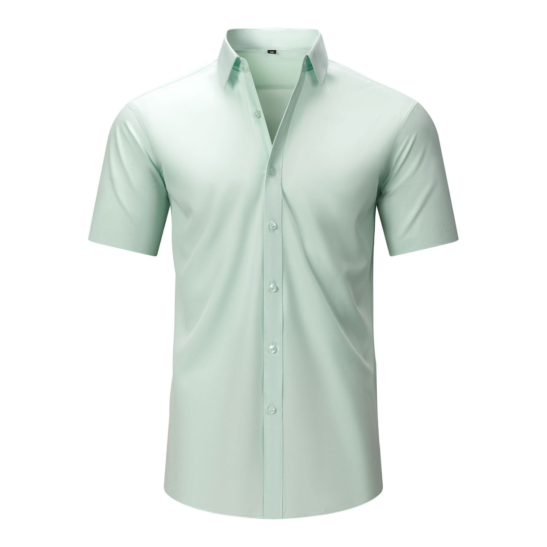 Mens Short-sleeve Stretchy Plus-size Lightweight Shirt