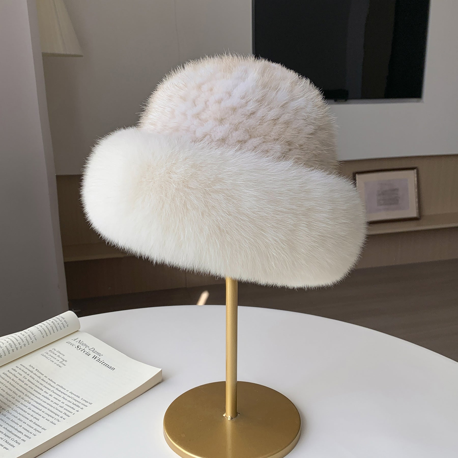 Winter Fashion Warm Bucket Hat Made From Mink Fur