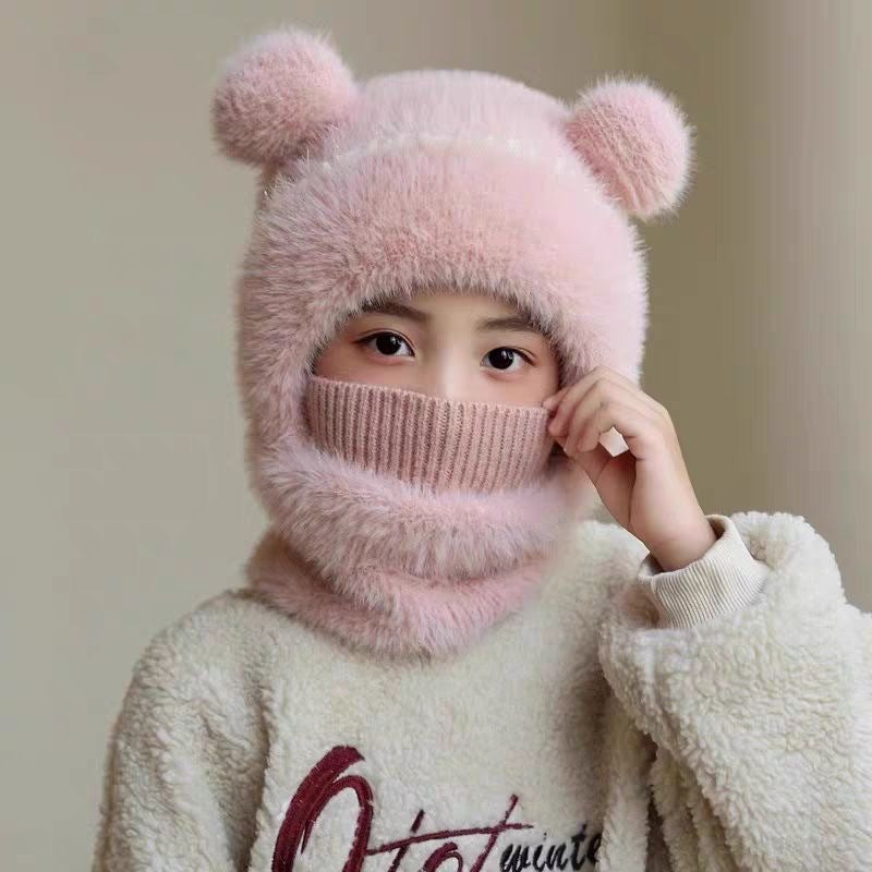 Childrens Wool Windproof Earflap And Insulated Hooded Hat