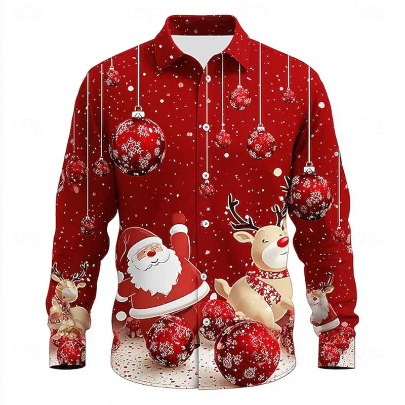 Christmas Men's Snowflake Tie 3D Print Shirt