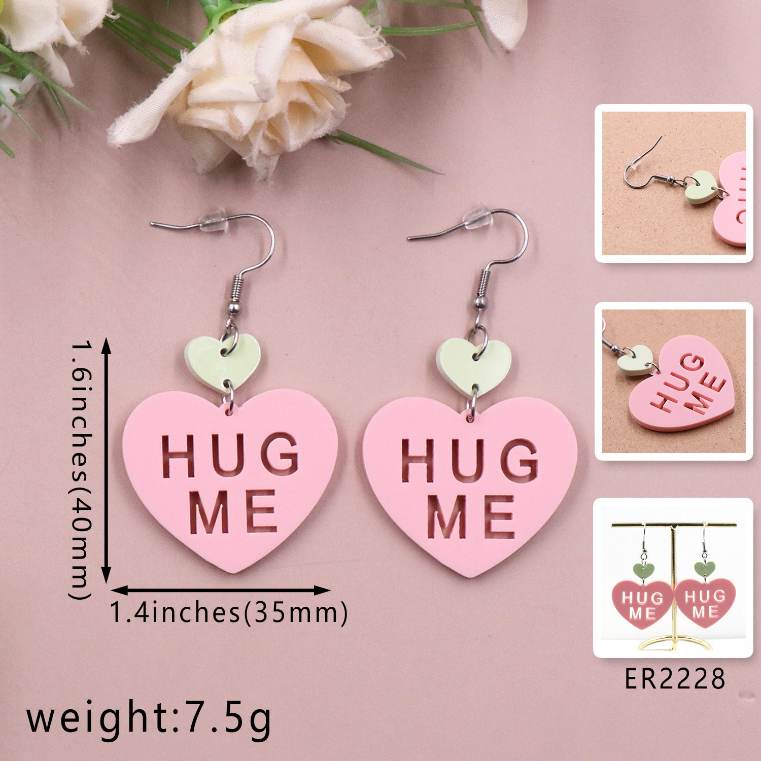 Fashion Love Letter Valentine's Day Gift Cute Acrylic Earrings Jewelry